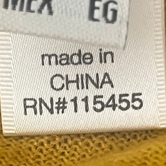 MNG by Mango Argil Mustard Long Sleeve Shell Button Preppy Old Money Sweater - Picture 6 of 6